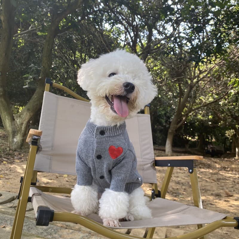 Suéter cardigan lana color sólido para mascota