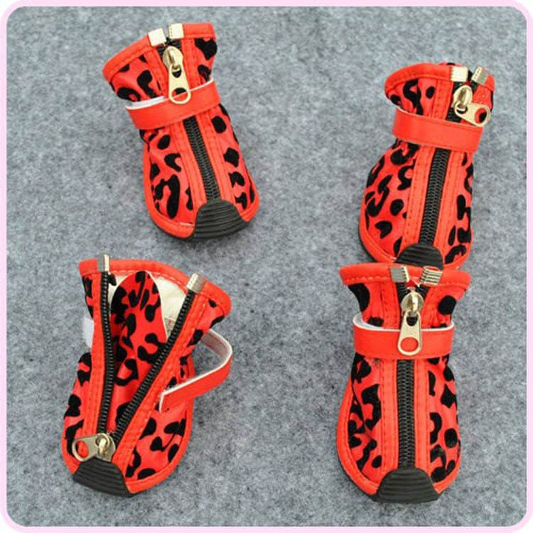 Zapatos para mascotas estampado leopardo en PU