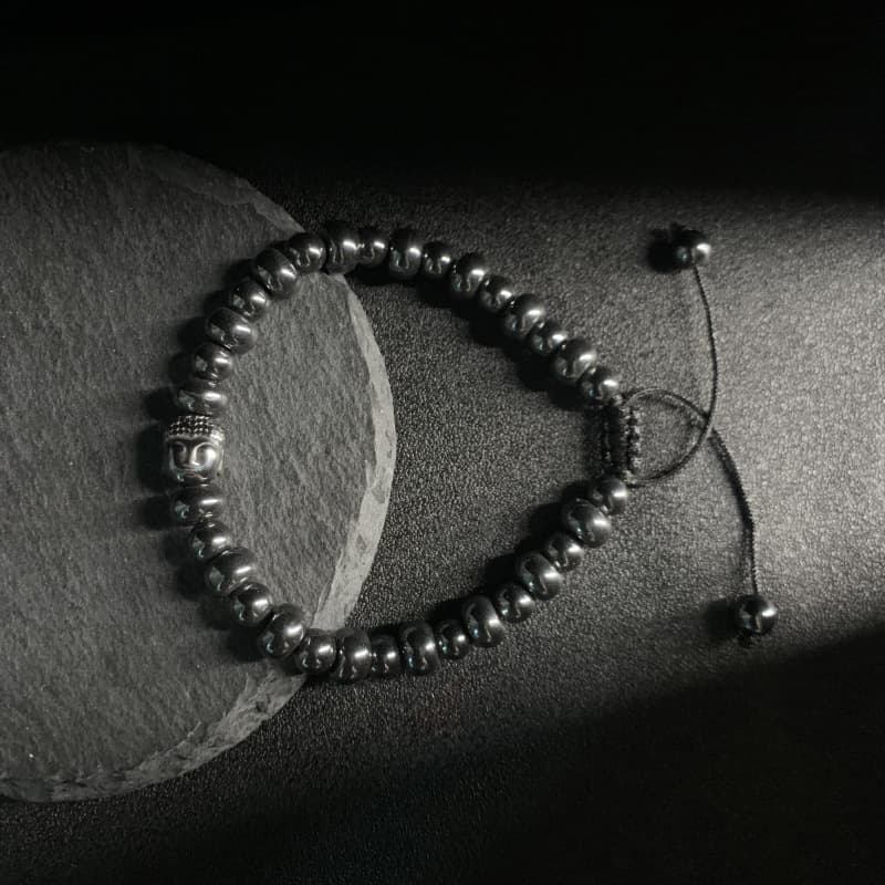 Pulsera buda hematita diseño étnico retro