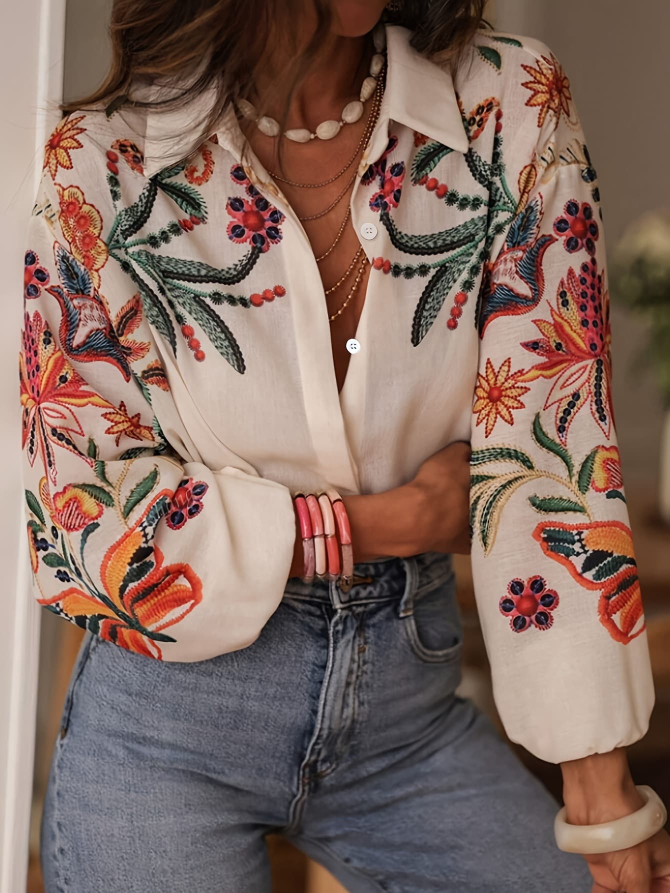 Camisa de manga larga con estampado digital