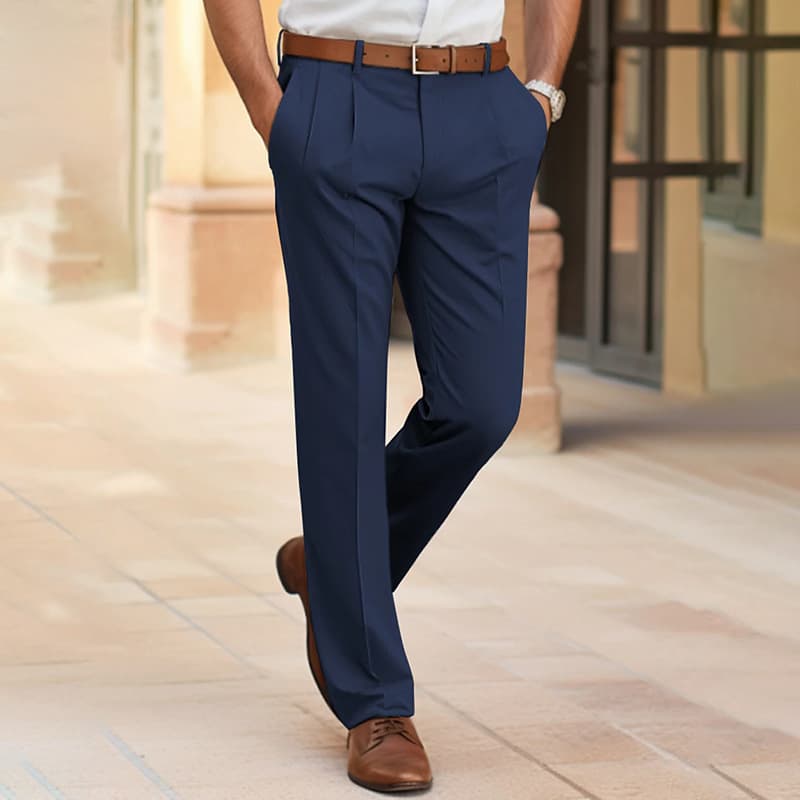 Pantalones de oficina con cintura media y corte recto