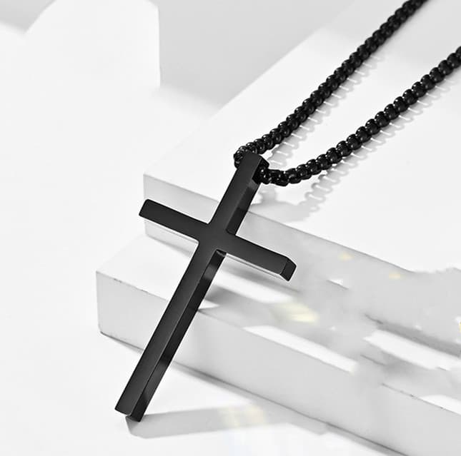 Collar de cruz simple acero inoxidable