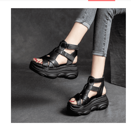 Sandalias romanas retro verano tacón alto