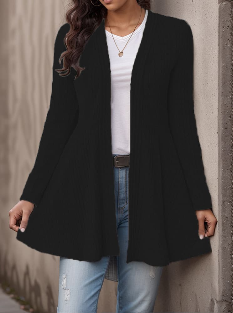 Cardigan casual de manga larga poliéster