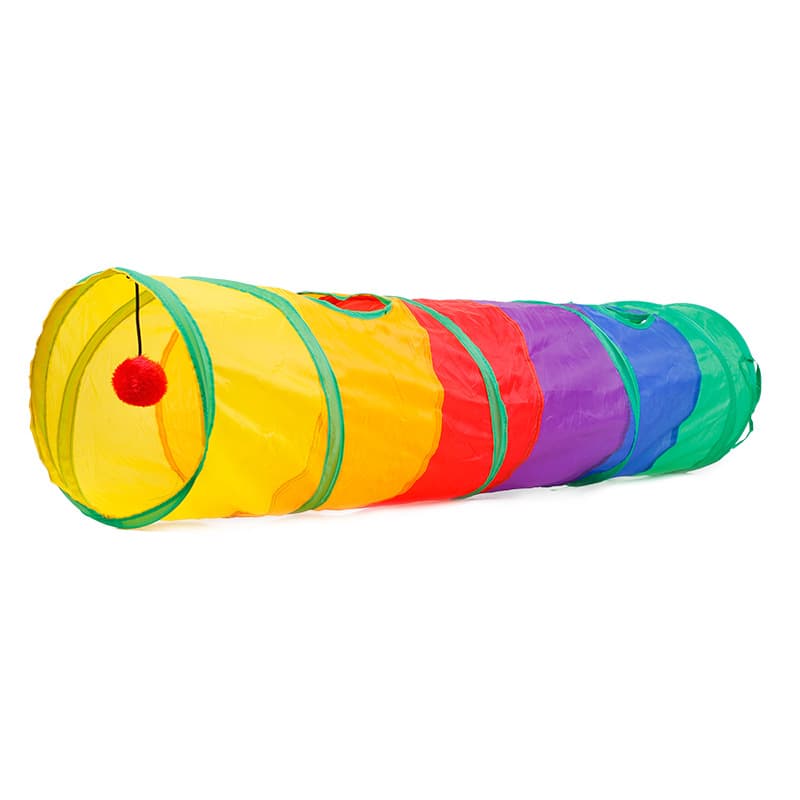 Túnel plegable arcoíris para gatos
