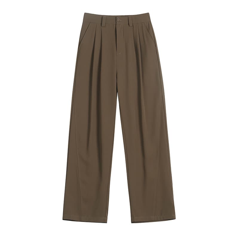 Pantalones rectos de poliéster para negocios casuales