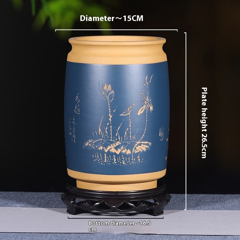 Maceta de cerámica púrpura para orquídeas y plantas
