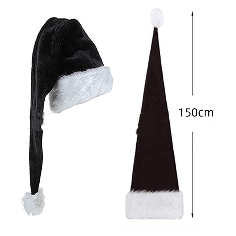 Gorro de Papá Noel extra largo de felpa navideña