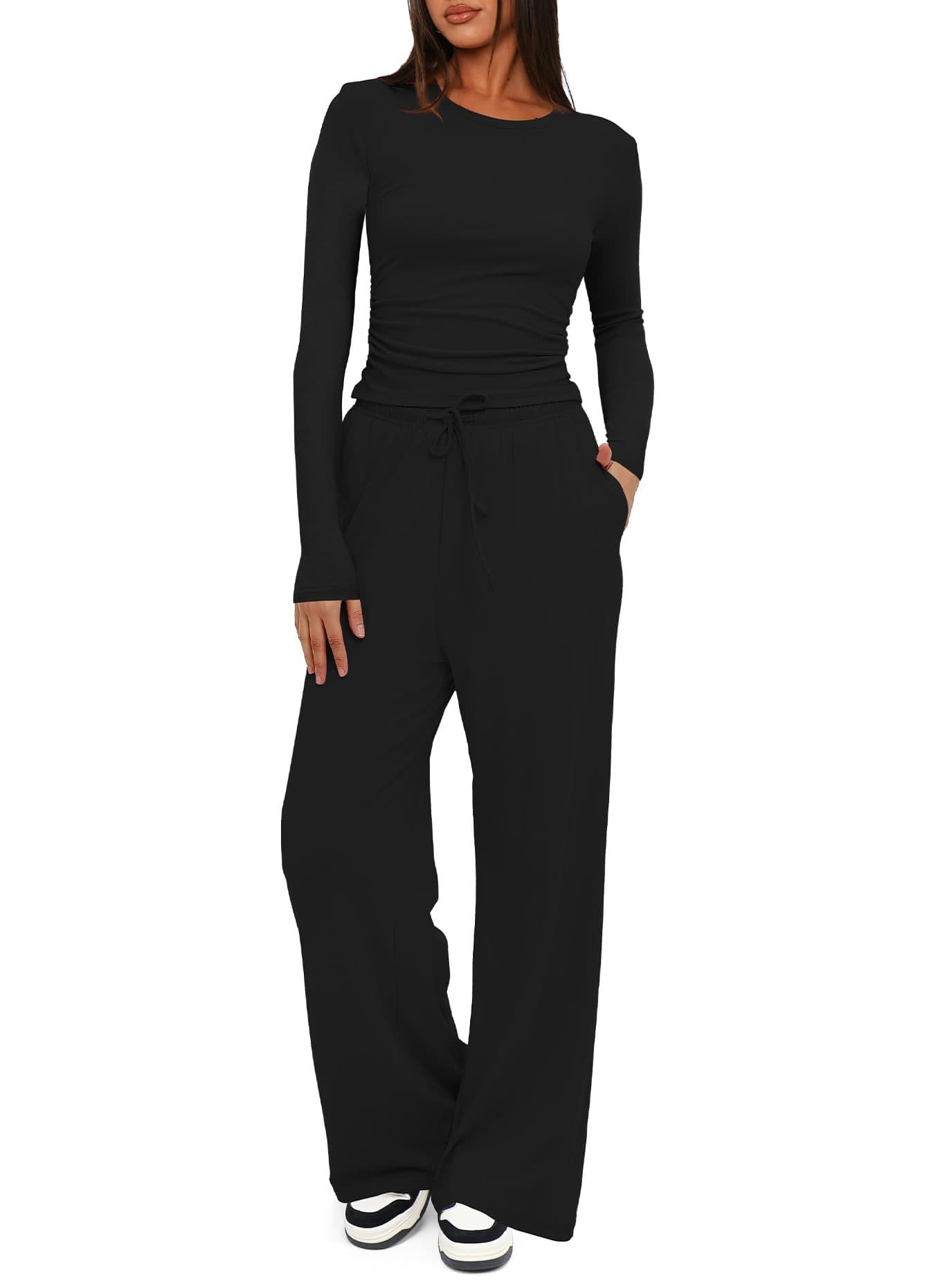 Conjunto deportivo manga larga y pantalones cintura alta