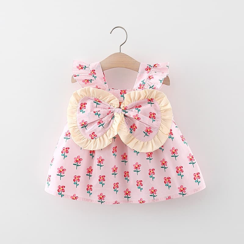 Vestido de tirantes para niña con estampado de flores