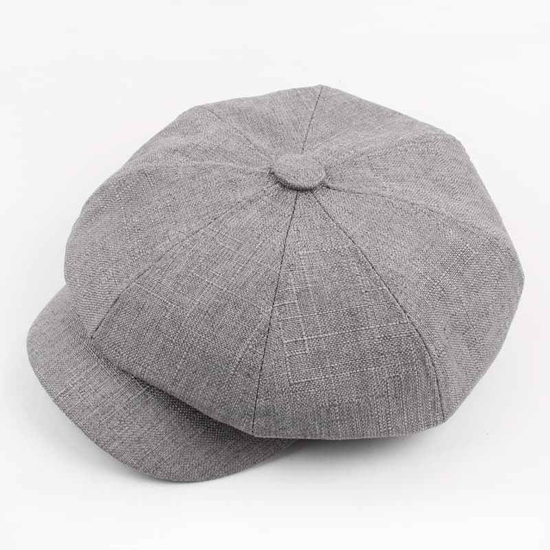 Boina octagonal de algodón y lino unisex