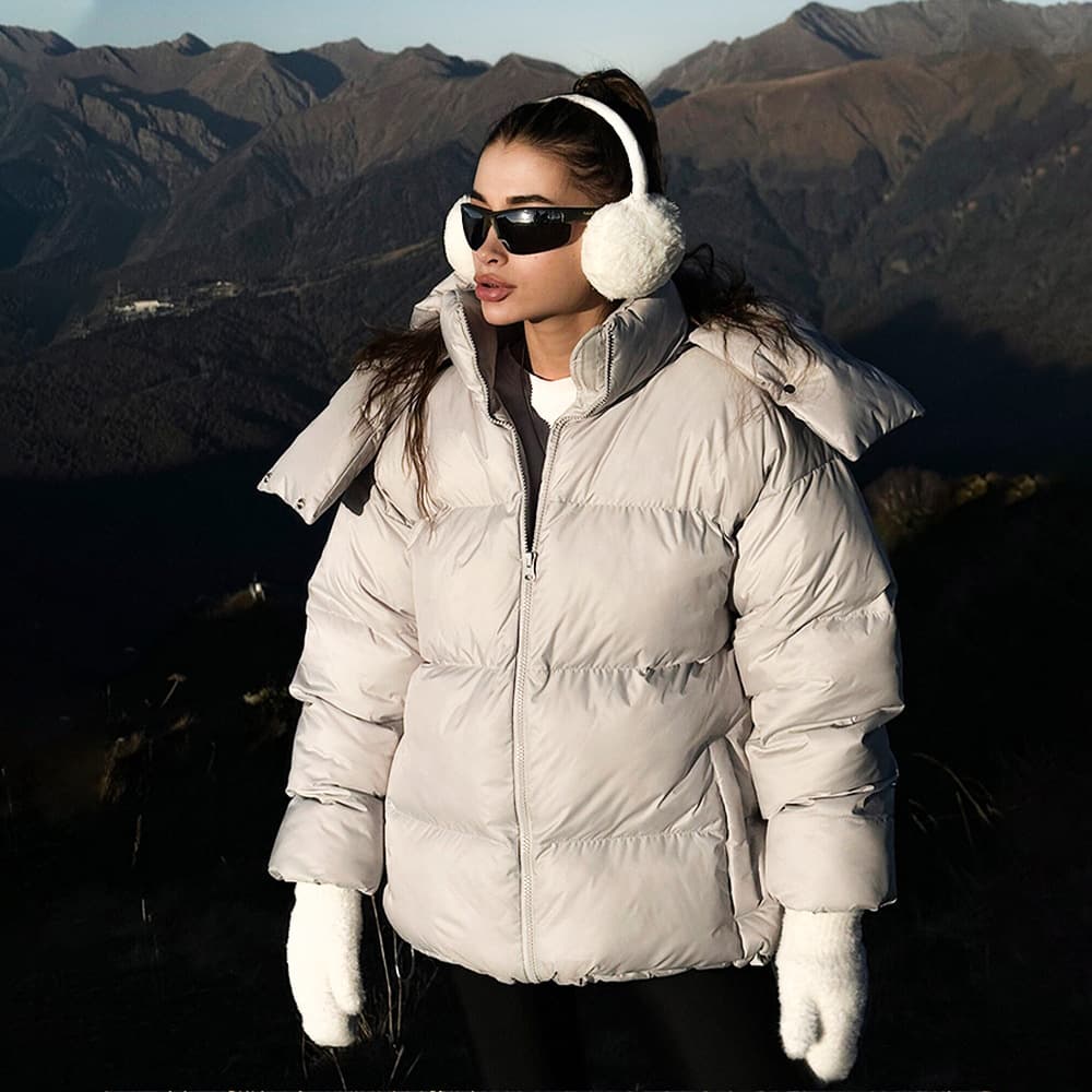 Chaqueta acolchada suelta para mujer cálida