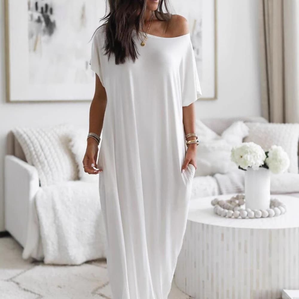 Vestido casual de manga corta para mujer