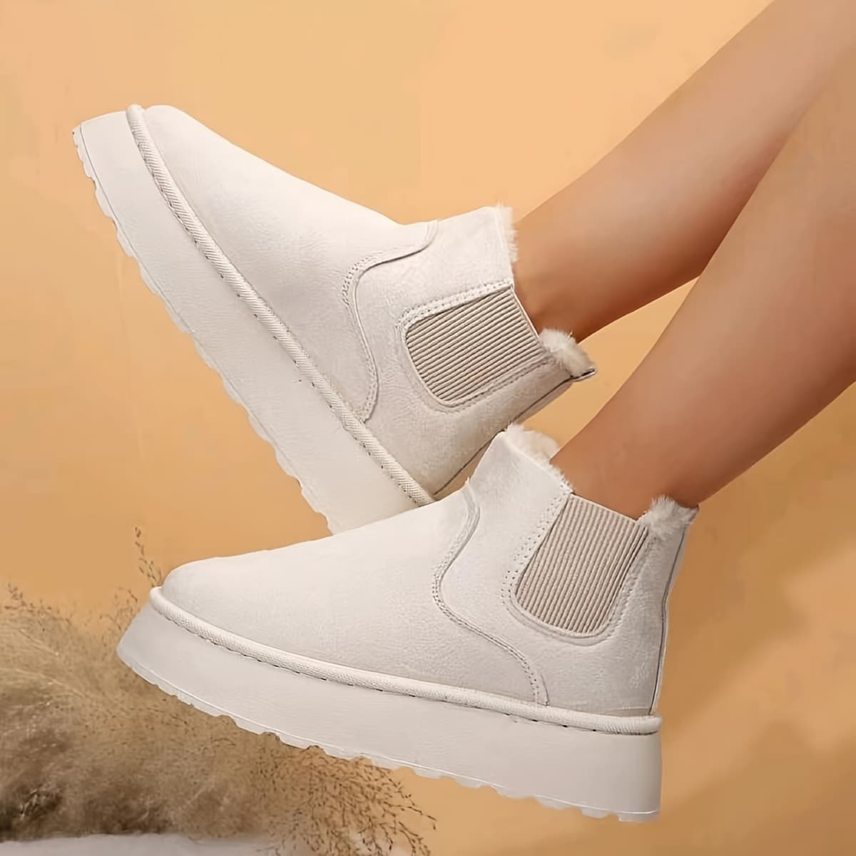 Botas de invierno acolchadas con suela gruesa para mujer