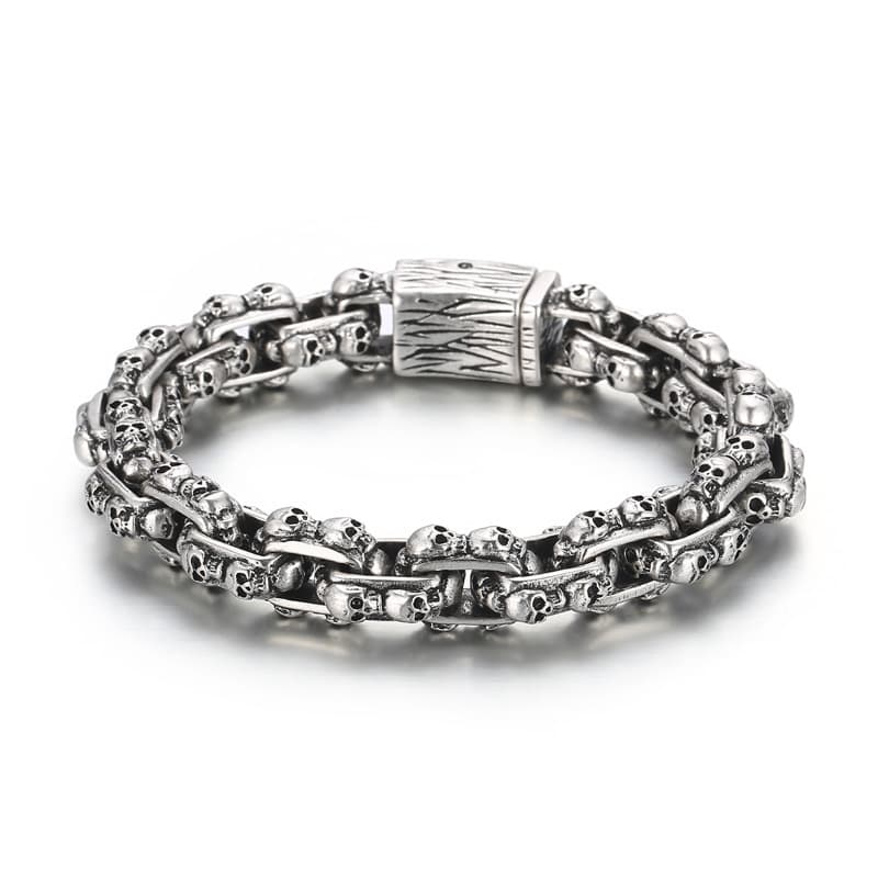 Pulsera de titanio acero con calavera para hombre