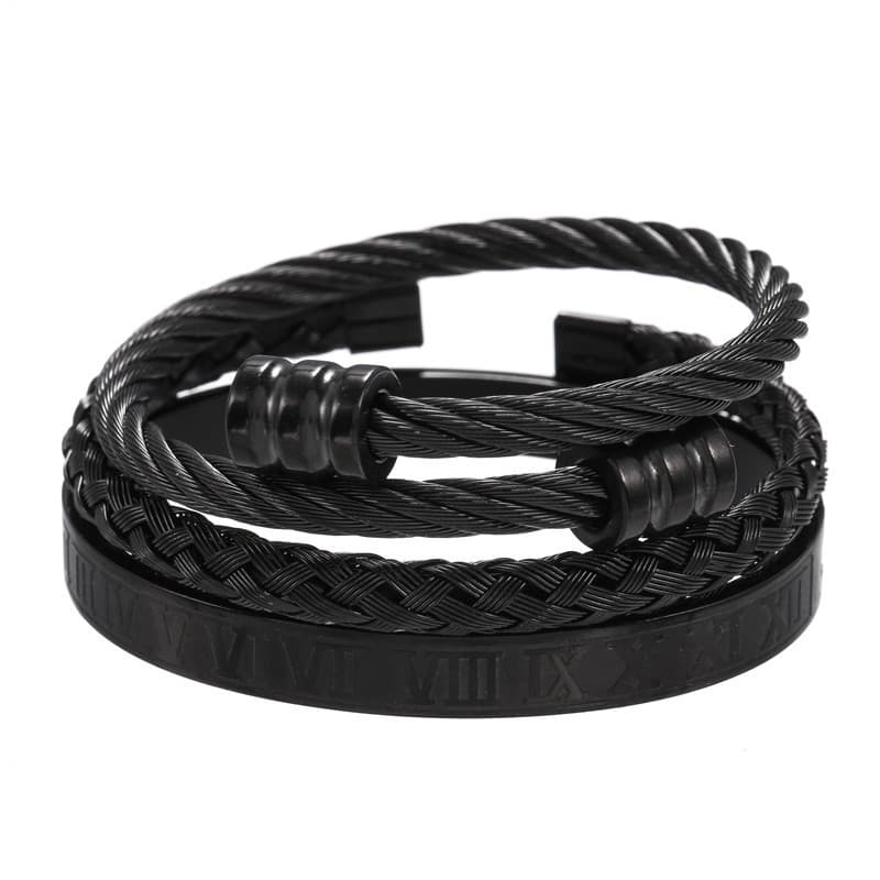 Pulsera de acero de titanio estilo punk geométrico