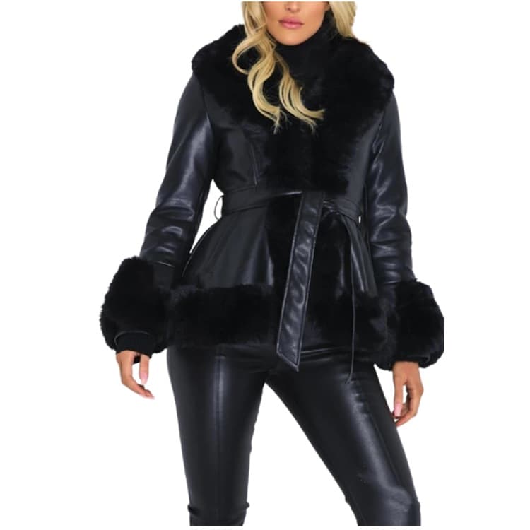 Chaqueta cortavientos con cuello y amarre en cintura
