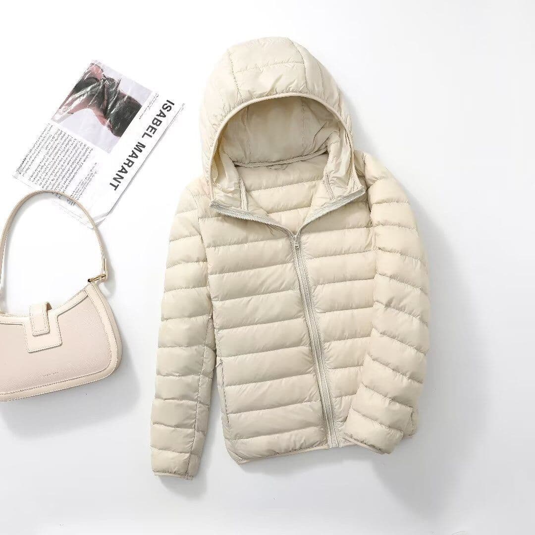 Chaqueta de plumas ligera talla grande para mujer
