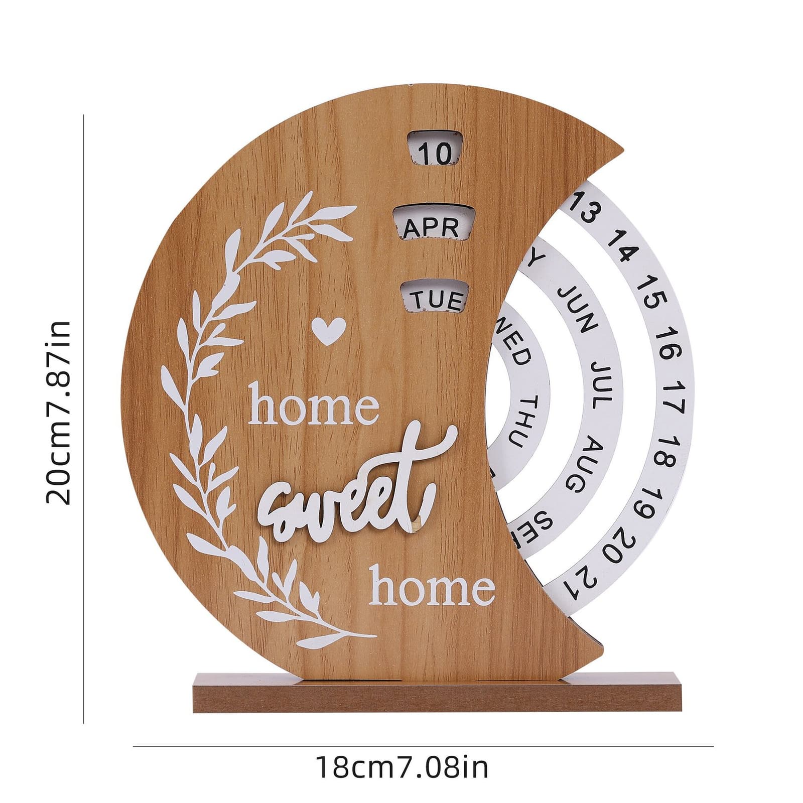 Calendario perpetuo de madera con rotación manual