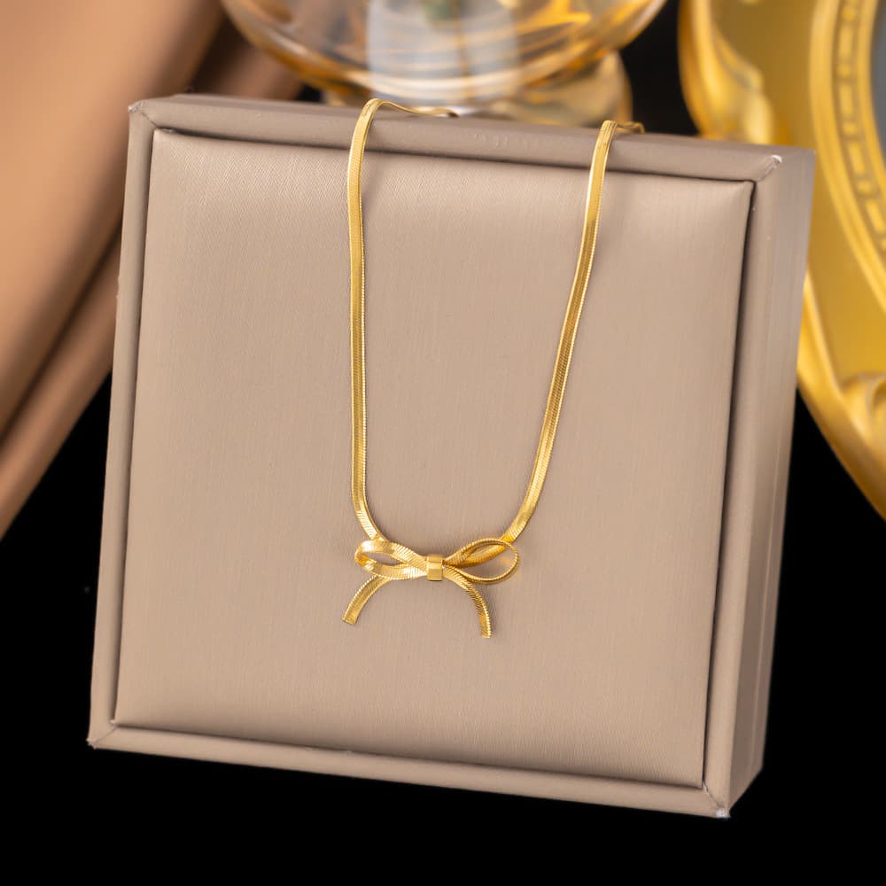 Collar lazo dorado cadena serpiente para mujer