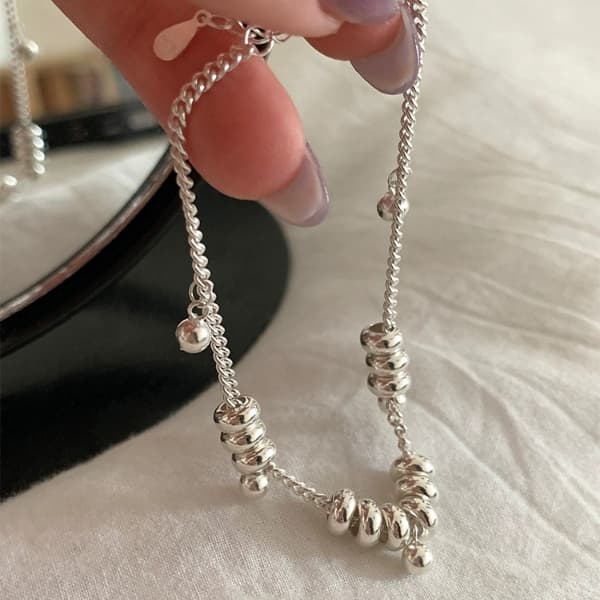 Pulsera de plata esterlina 999 con cuenta helicoidal
