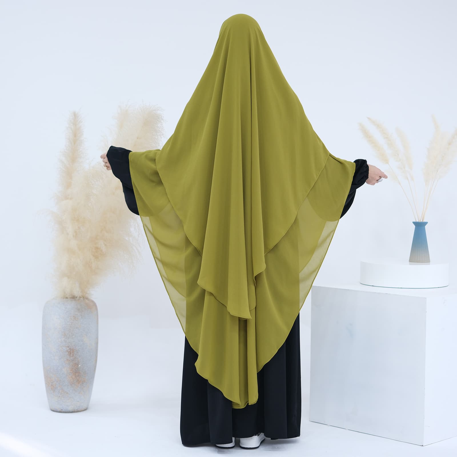 Pañuelo grande tipo hijab color sólido