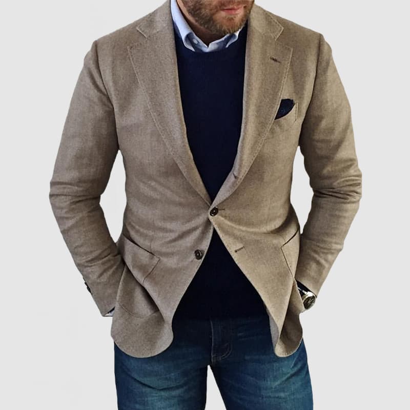 Saco de hombre con doble botonadura y patrón