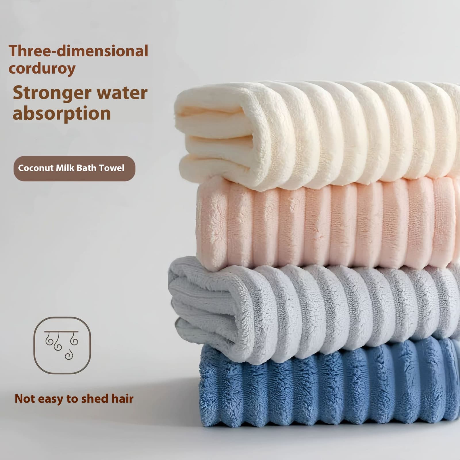 Toalla de baño absorbente terciopelo coral versátil
