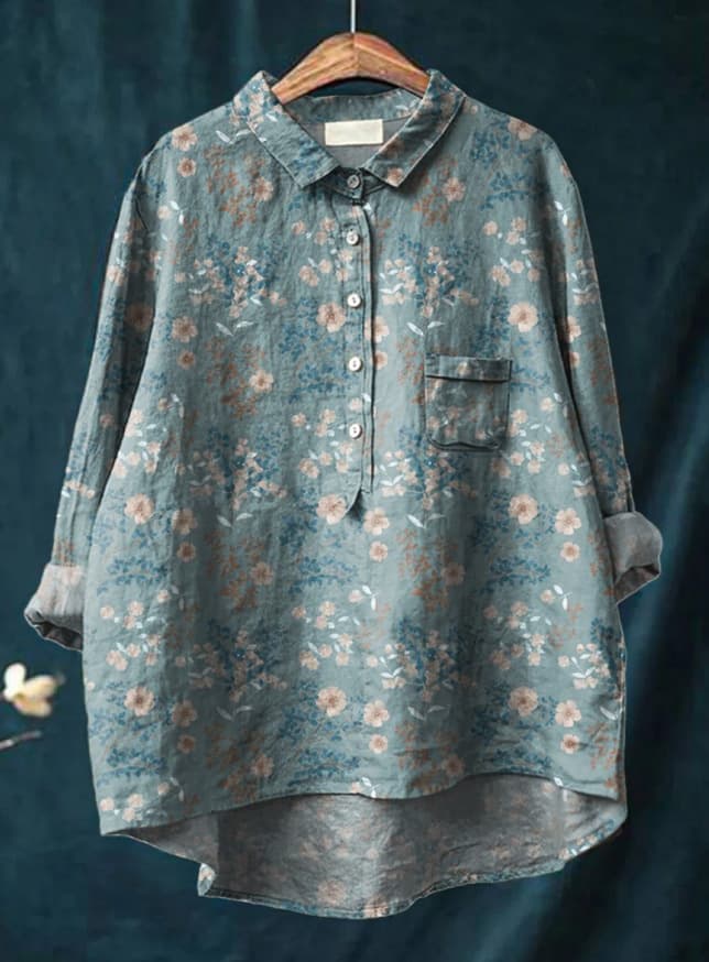 Blusa estilo cardigan con patrón floral