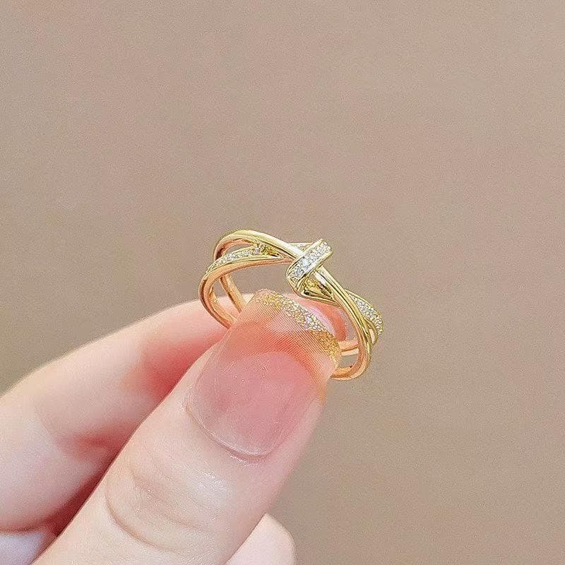 Anillo ajustable vintage de lujo para mujer