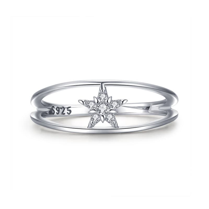 Anillo de doble dedo en plata esterlina 925 diseño coreano