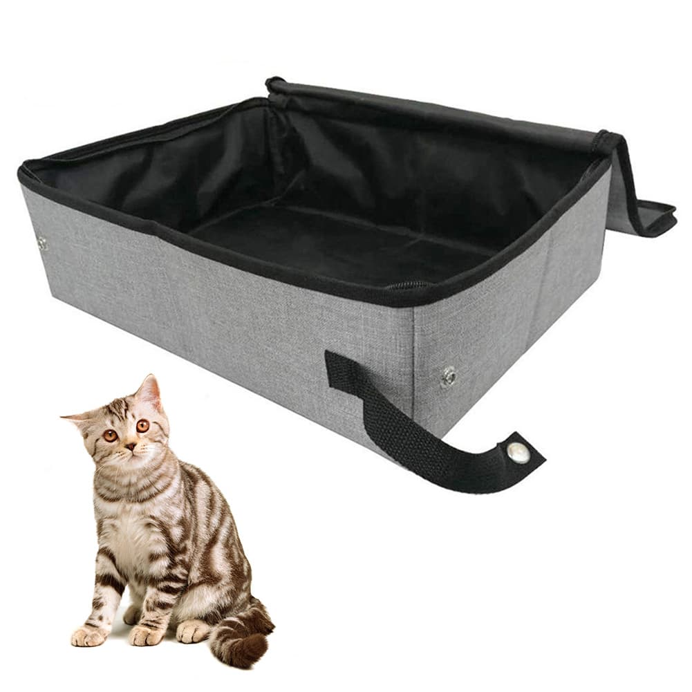 Bandeja de arena para gatos plegable con tapa
