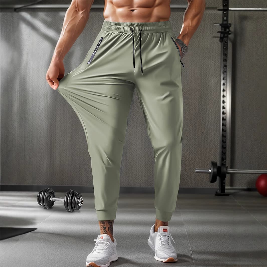 Pantalón de nylon ultra fino con pies ajustados para hombre