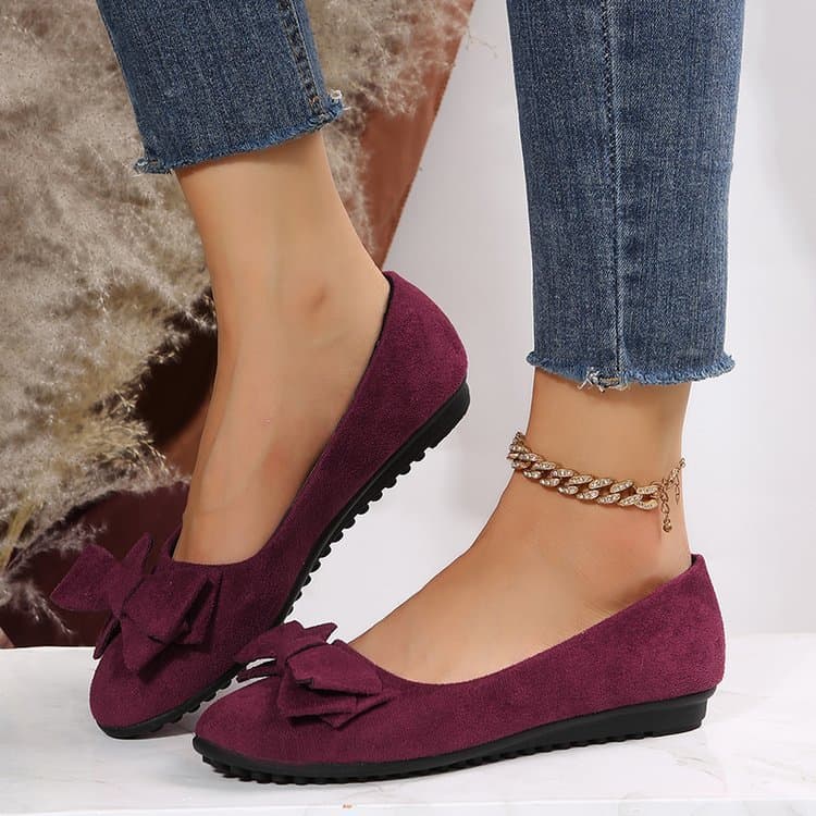 Zapatos planos con moño para mujer