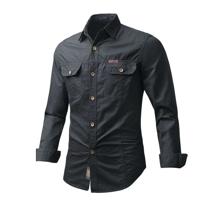 Camisa de trabajo otoño talla grande algodón