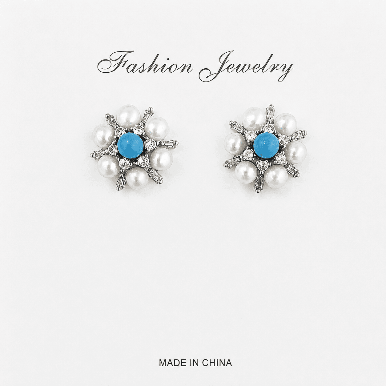 Aretes de perlas diseño copo de nieve
