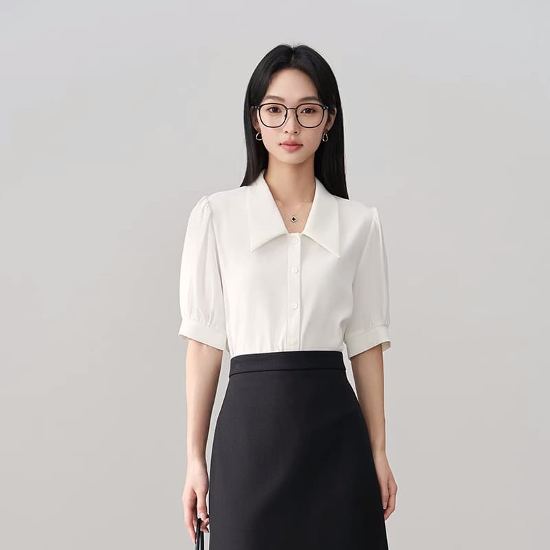 Camisa manga corta mujer suelta para trabajo