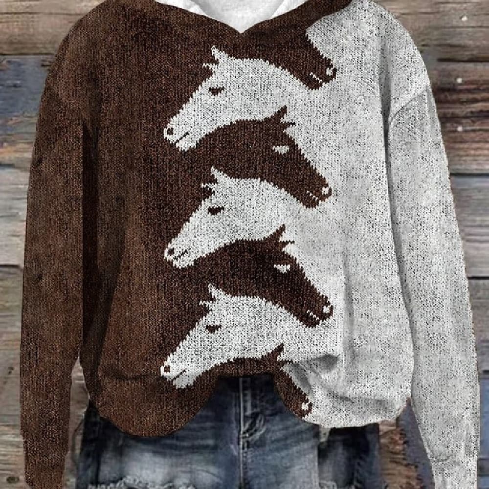 Sudadera capucha mujer estampado animal efecto 3D