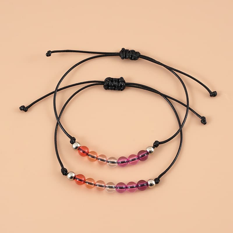 Pulsera de cuentas acrílicas ajustable para pareja