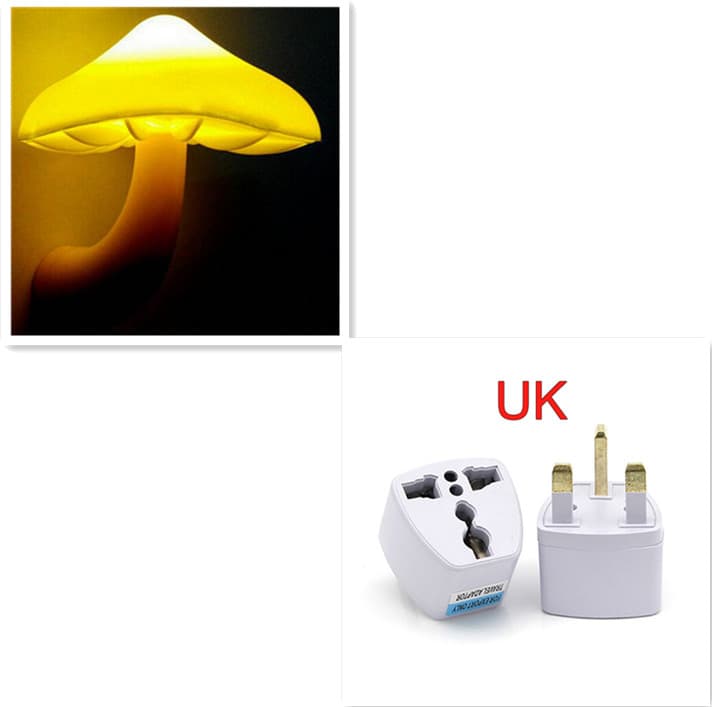 Lámpara nocturna LED seta con sensor de luz para pared