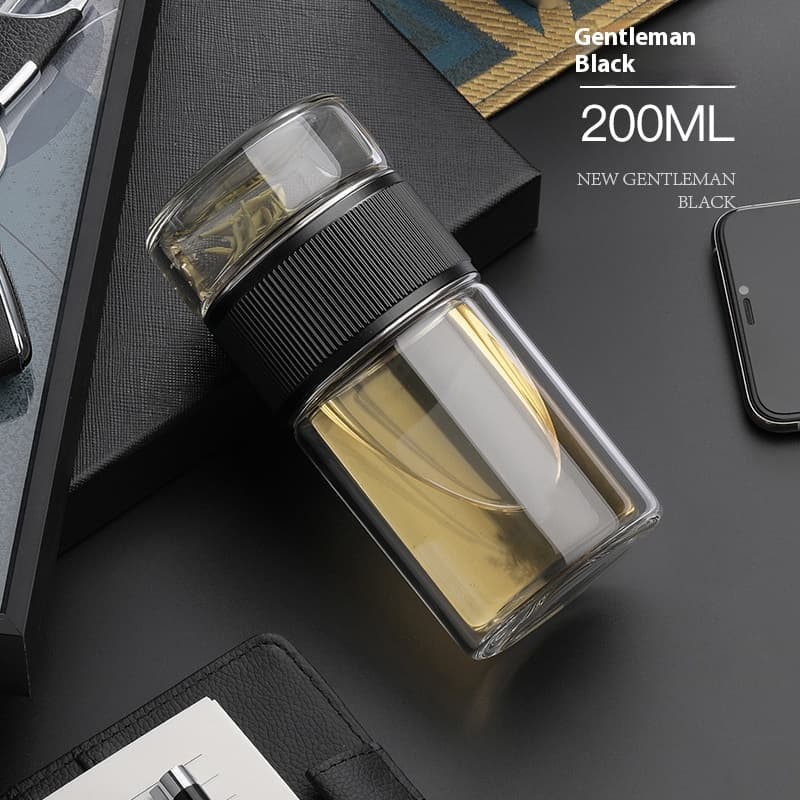 Vaso de vidrio borosilicato separador de té y agua
