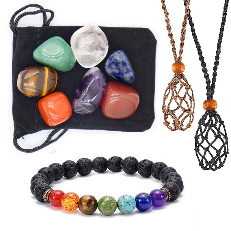 Pulsera yoga piedra natural irregular DIY
