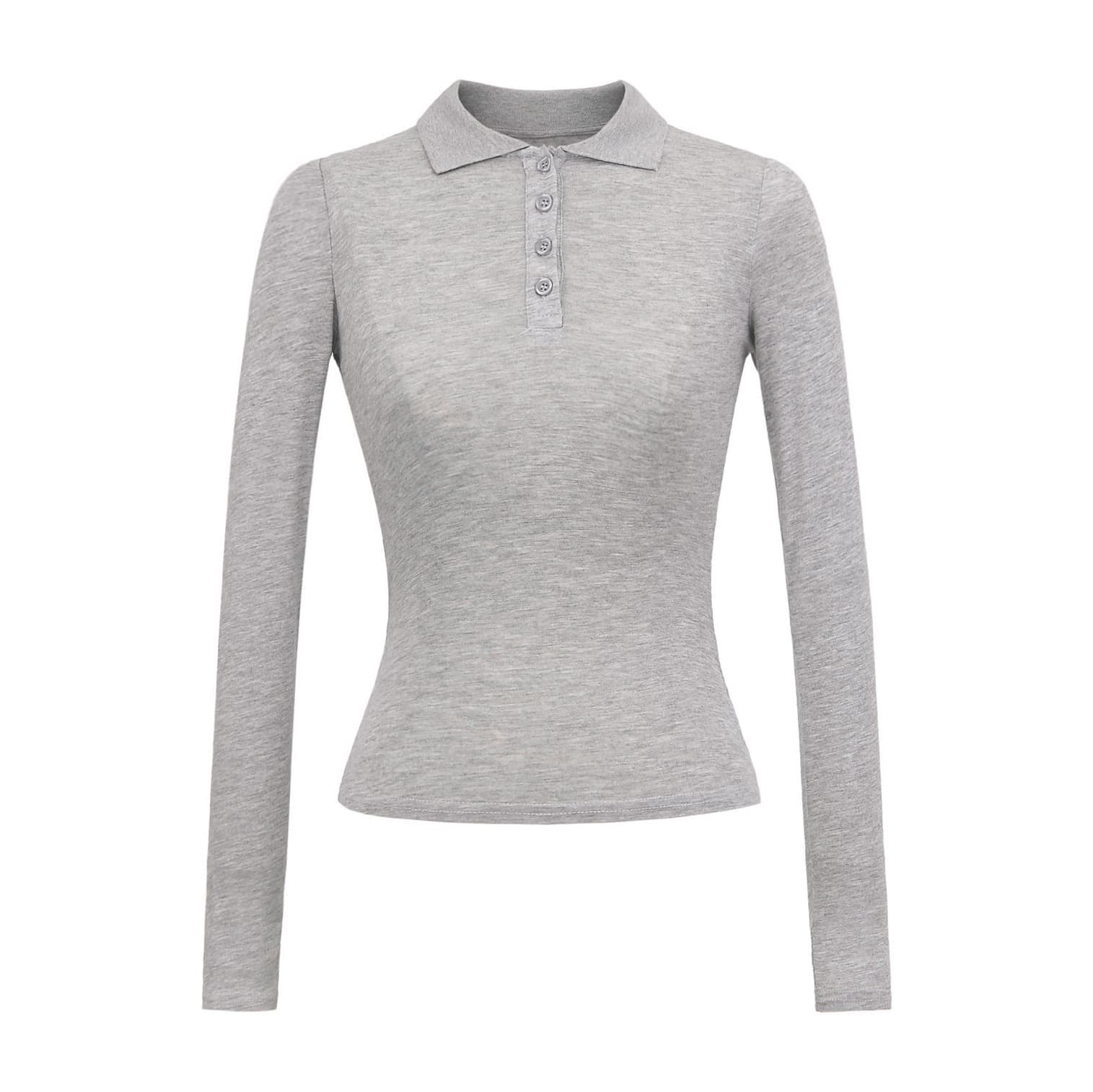 Camiseta ajustada cuello solapa estilo moderno