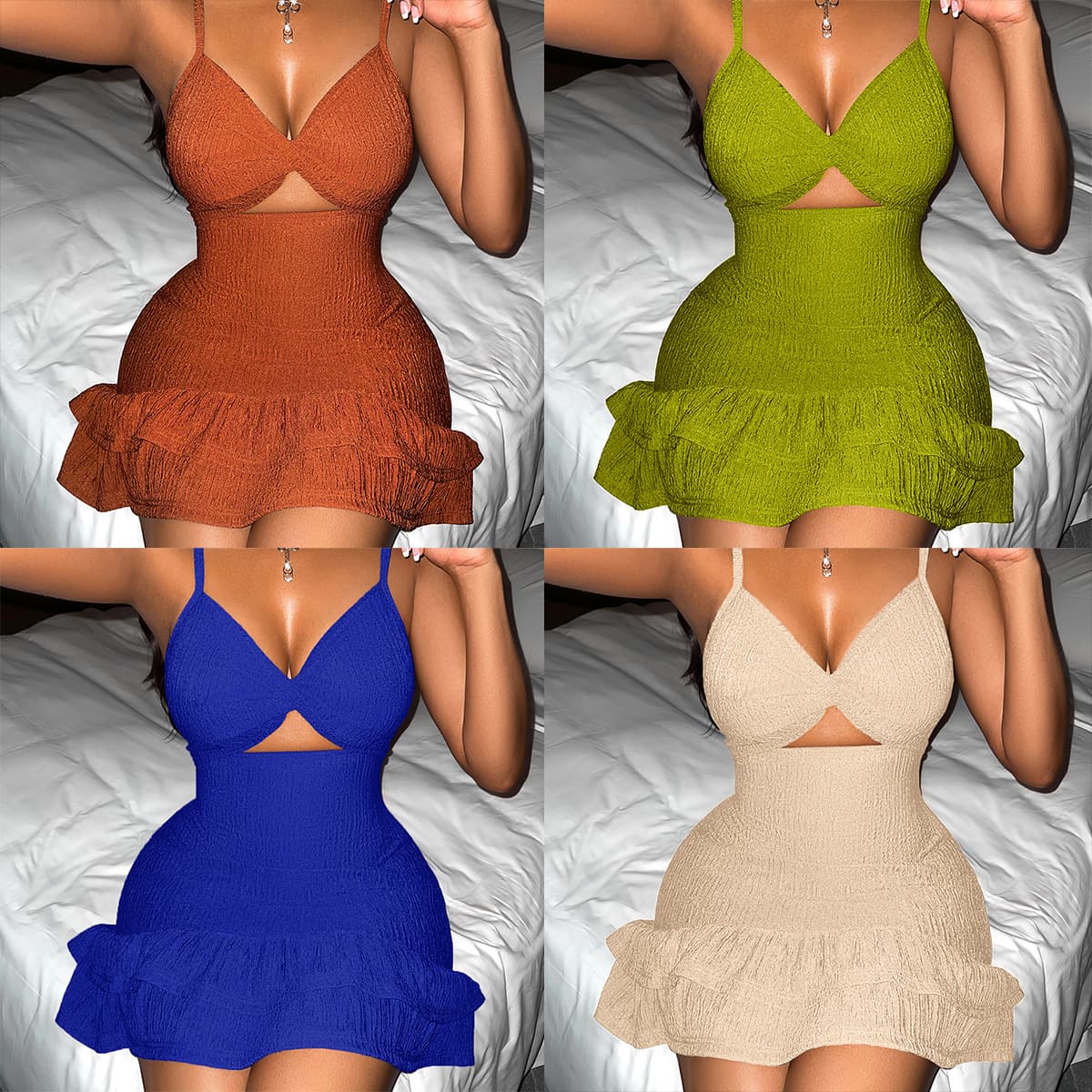 Vestido ajustado sexy con tirantes finos para mujer