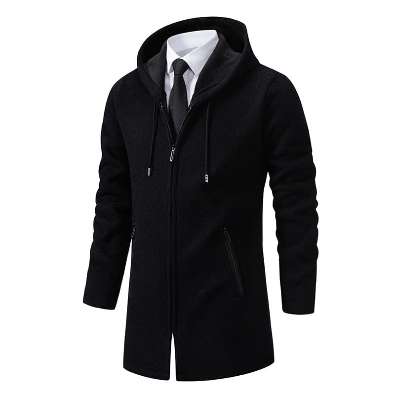 Chaqueta sudadera con capucha de largo medio