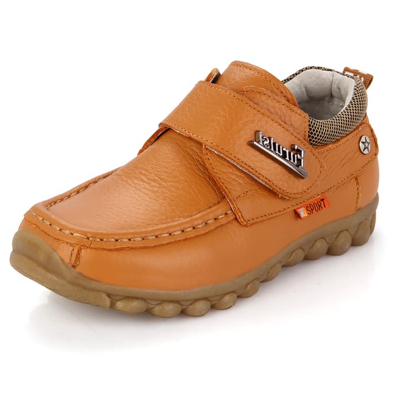 Zapatos de cuero genuino con suela blanda para niño
