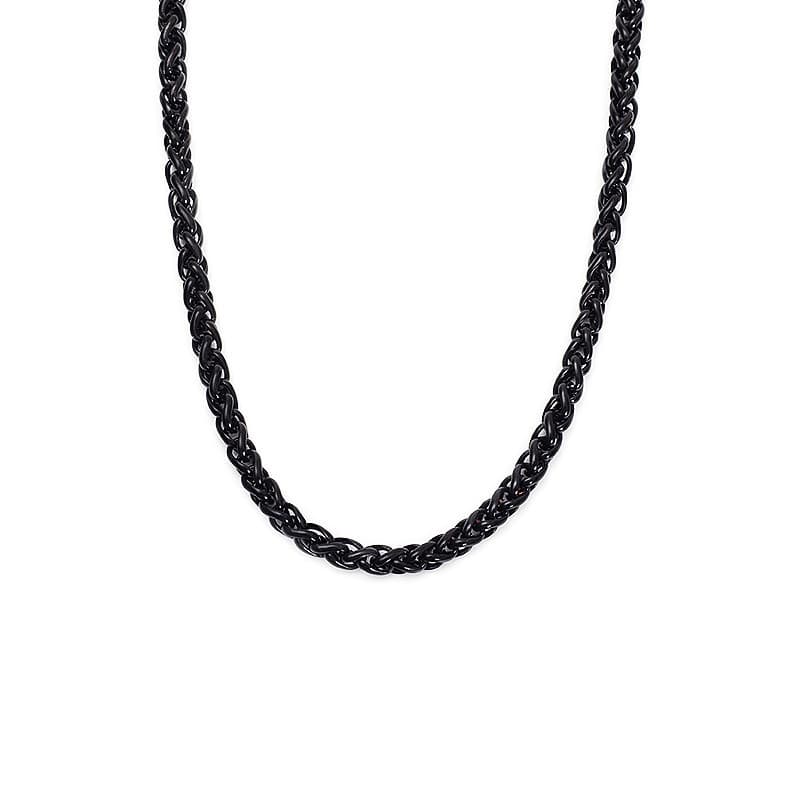 Collar de acero titanio con diseño geométrico para hombre