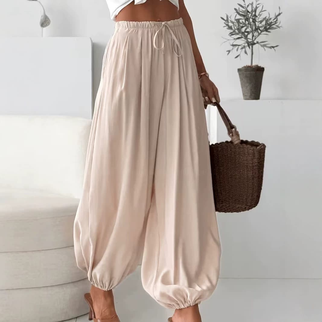 Pantalones holgados de verano con cintura ajustable