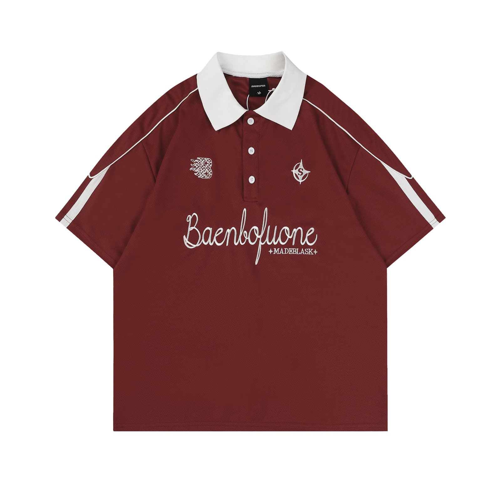 Camiseta polo retro para hombre con contraste de color