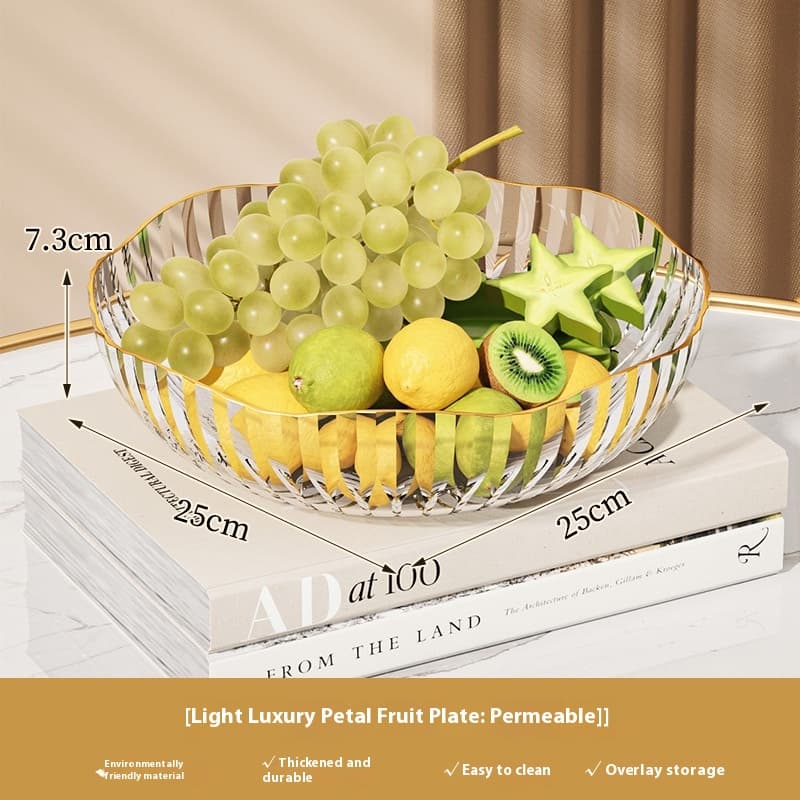 Plato para frutas transparente de diseño moderno